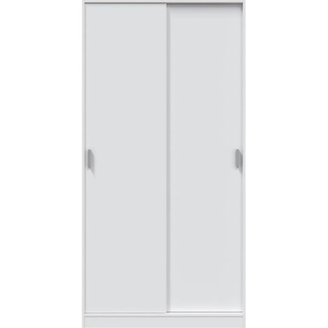 Armario 2 puertas correderas acabado blanco, 200cm(alto) 100cm(ancho) 50cm(fondo)
