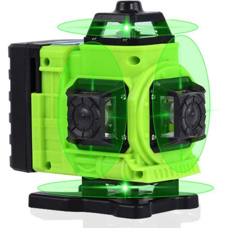 16 Linien Grünes Licht Multifunktions-Laser-Level, 3° Selbstnivellierung, Wiederaufladbare Batterie, Omnidirektionales Nivellierwerkzeug, Boden-Wandaufkleber