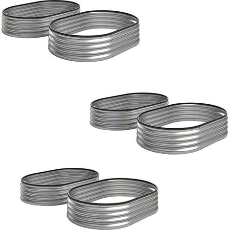 3er-Set hochbeet Metall 2er Set 135 x 90 x 30cm Oval Hochbeete mit Gummistreifen