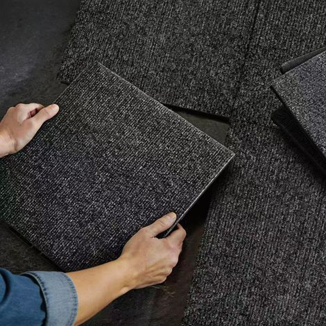 Dalles de tapis emboîtables 30x30cm 36pcs, antidérapant, protection sol, balcon terrasse piscine, 0,29kg