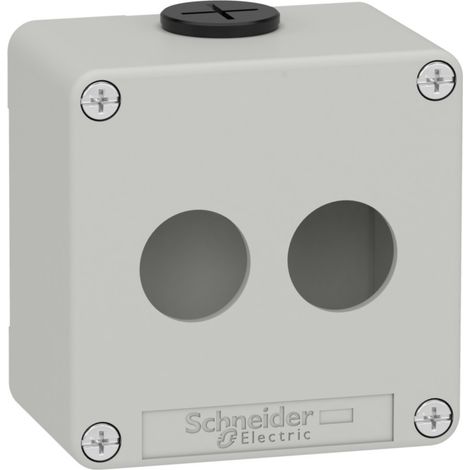 SCHNEIDER graue leere Box mit 2 Löchern, aus strapazierfähigem Material und mit kompaktem Design.