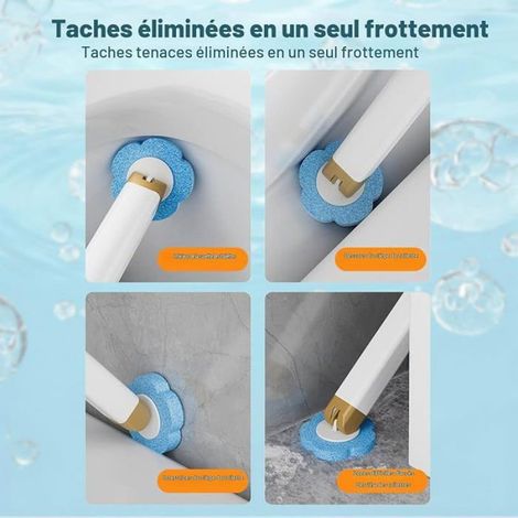 Brosse WC Jetable - Manche Extensible 40 Cm - Pour Toilette Baignoire Evier - 36 Recharges (1/5)