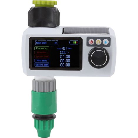 Minuteur d'Arrosage Solaire Intelligent avec Capteur de Pluie, Programmable et Étanche IP68 pour Pelouse (1/5)