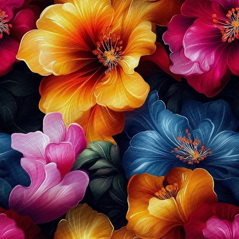 Outdoor dekostoffe oxford - Motiv Bunte Blumen DX18081 (1/5)