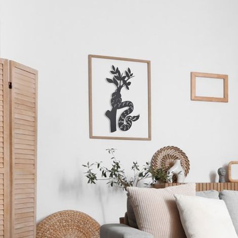 Decoración de pared abstracta moderna con forma de serpiente, hecha de metal (hierro): arte de pared minimalista para sala de estar, dormitorio, baño. (1/5)