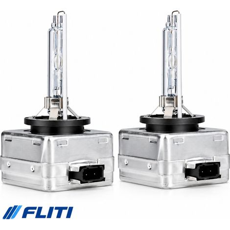 FLITI Xenon D1S Bulbs 6000K 35W 2 Pieces Metal Ceramic High Brightness Car Headlight Replacement