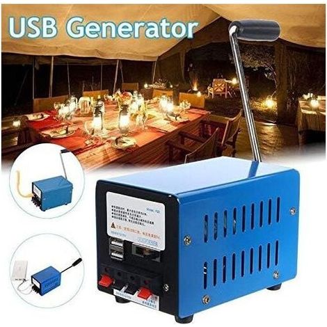 Générateur de manivelle manuel, générateur d'urgence mobile portable USB chargeur de secours d'alimentation Manuel pour générateur de jardin extérieur de camping (1/5)