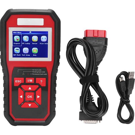Jeffergarden KW850 OBD2 EOBD Scanner Lecteur de Code Voiture Testeur Outil de Diagnostic Instrument (Noir Rouge) (1/5)