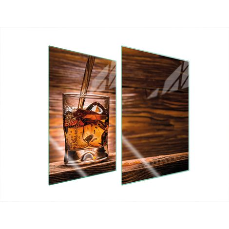 GLASSCHUTZPLATTE FÜR KÜCHE 2x35x52 WHISKY