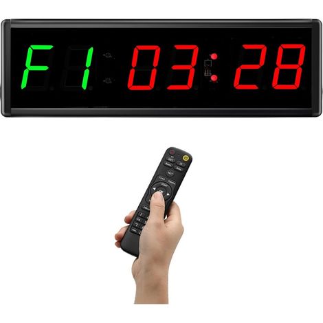 Grande horloge LED numérique surdimensionnée 2.3" Gym Timer, LED Interval Timer Digital Countdown Wall Clock Fitness Timer, 2.3Inch Chiffres Bas/Haut Horloge Chronomètre for La Maison Étagère ou suppo (1/5)