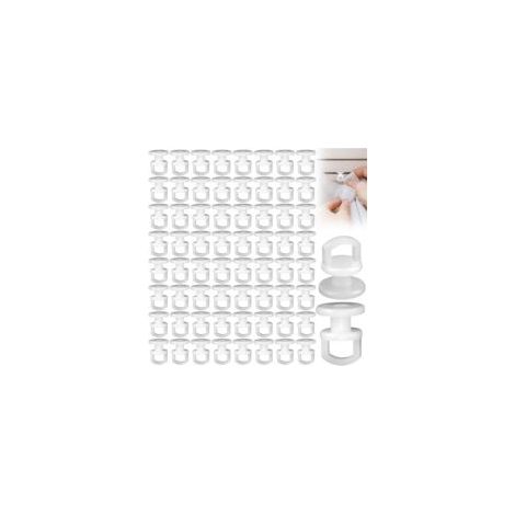 100 Pièces Coulissant Crochet de Rideau Rail Glisseur, Patins à Rideaux en Plastique, Crochets Coulissants en Plastique pour Anneaux, Rideaux Et Rails(Blanc) (1/5)