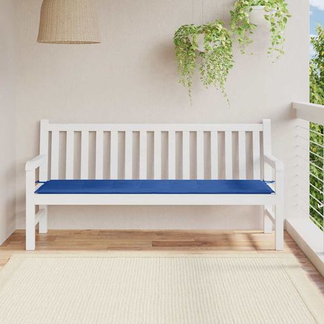 Coussin de banc de jardin imperméable en tissu Oxford bleu royal 180 x 50 x 3 cm - PANGIVO (1/5)