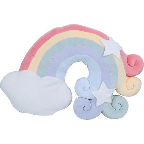 Filiyano – Oreiller étoile, filet de lit, oreiller arc-en-ciel rouge, lune, peluche créative, oreiller cœur, cadeau pour fille, femme-B (1/5)