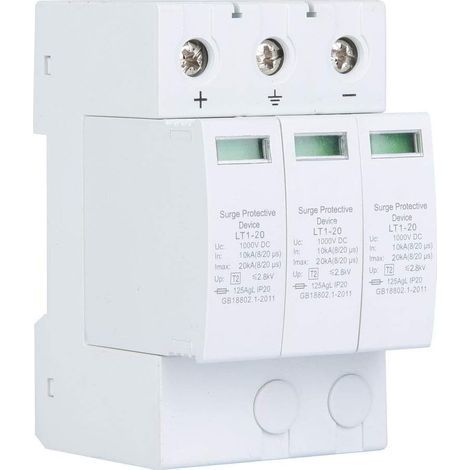 Dispositif de protection 3P 20 KA, parafoudre photovoltaïque haute précision (3p20ka) (1/5)