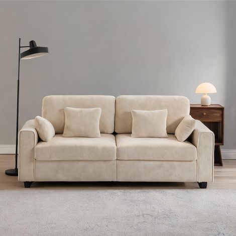 Canapé beige en polyester mousse 211,5 x 85 x 90 cm (1/5)