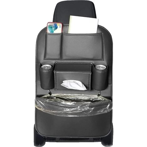 Protège-siège auto universel en PU, noir, imperméable, 1 pièce. (1/5)