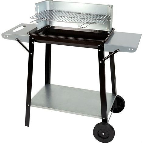Barbecue a Carboni con Ruote Aktive Metallo smaltato 90 x 85 x 32 cm Nero (1/5)
