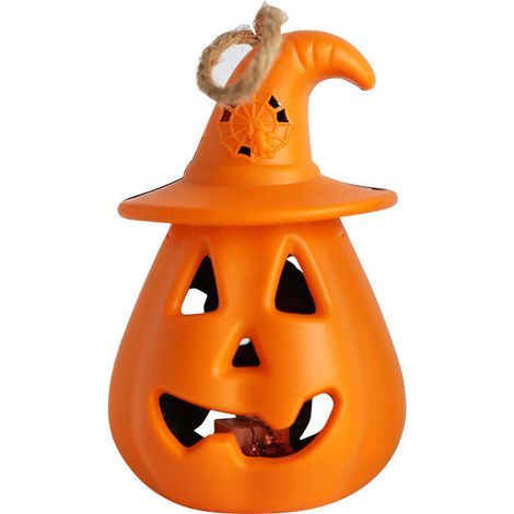 Décorations d'Halloween Portable LED de la citrouille et des lanternes de crâne de la batterie de la batterie décoration de la jumelage de la pompe à thème de la citrouille Lanterne suspendue pour Hal (1/5)