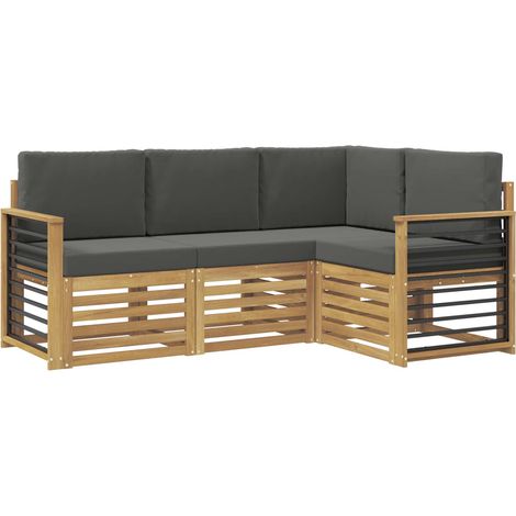 Outdoor-Sofagarnitur 4 Stk. Weiß und Anthrazit Polyester vidaXL (1/5)