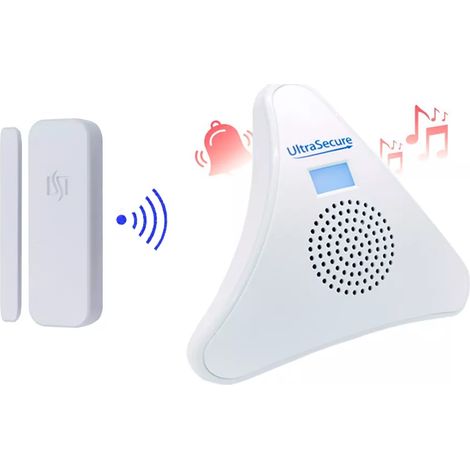 Ultra Secure – Carillon sans fil 300m – Détecteur d'ouverture autonome ON/OFF – 35 mélodies volume réglable – Alimentation par transformateur et piles - DA600 (1/5)