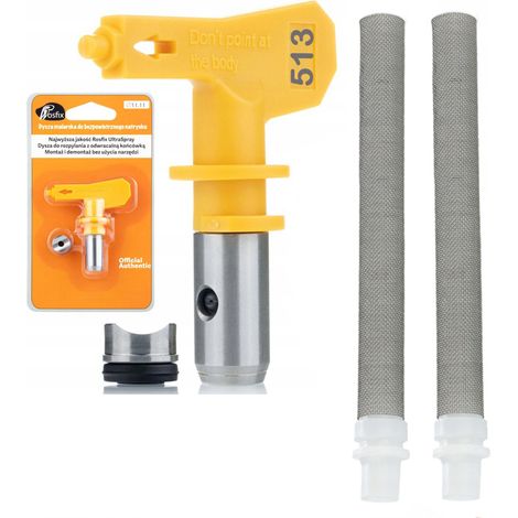 Boquilla Rosfix Ultra Spray para pintar Modelo 513 + 2X Filtro de dedos de malla 60 blanco para unidad de pintura 1 ud.