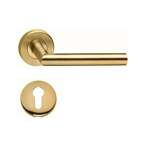 copia de copia de Manillas de puerta con rosetas «Elsa Ángulo Recto» de acero inoxidable 304 KLOSE BESSER  +1 Par de rosas cilíndricas