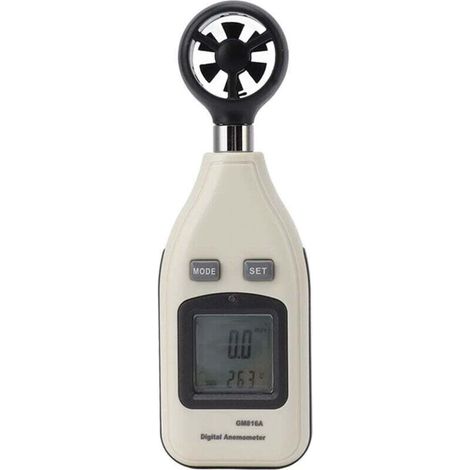 Digital anemometer with LCD screen, wind speed and temperature gauge, portable measuring tool for sailing, surfing, shooting, drones, etc.