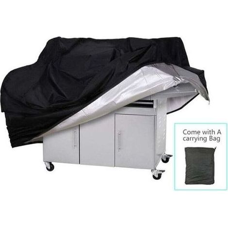 Funda para barbacoa, lona protectora anti-UV, anti-agua y antihumedad, con bolsa de almacenamiento negra para Weber, Holland (145 x 61 x 117 cm) (1/4)