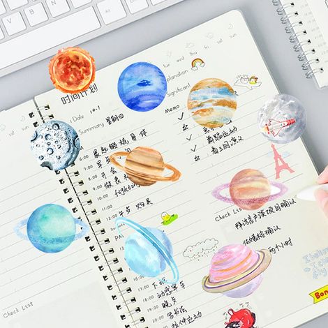 Autocollants Planètes Système Solaire - 20 Pièces Stickers PET Univers (1/5)