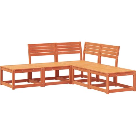 Maison Exclusive - Juego de sofás de jardín 5 pzas madera maciza (1/5)