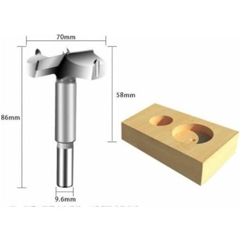 Meche a Bois, Diametre 60/70/80/90mm, Foret Fraise Carbure Pour Faconner Trou Travail du Bois, L'installation de Portes Sphériques Bois, Tiroirs, Plastique, Contreplaqué 4pcs (1/4)