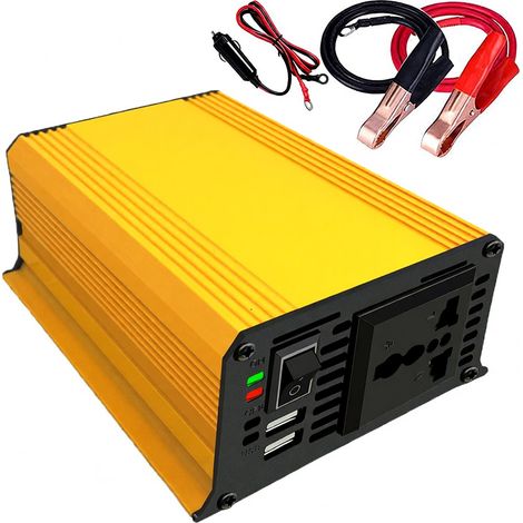Inversor digital inteligente para coche con 4000 W de potencia, 2 salidas USB, convertidor de onda sinusoidal modificada y pantalla LED. (1/5)