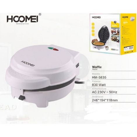 TrAdE Shop Traesio - Piastra Elettrica Macchina Per Cialda Waffle 830 Watt Antiaderente Waffel Wafer -