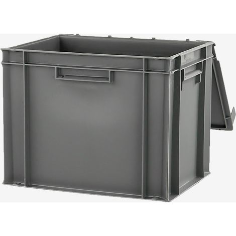 Bac plein 400 x 300 x 330 mm 30 L + couvercle solidaire - gris - Gilac
