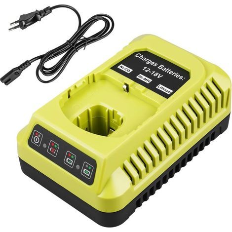 Chargeur de batterie compatible Ryobi ONE+ P117, remplacement universel 12V-18V pour batteries Ni-Cd Ni-MH Lithium, affichage LED
