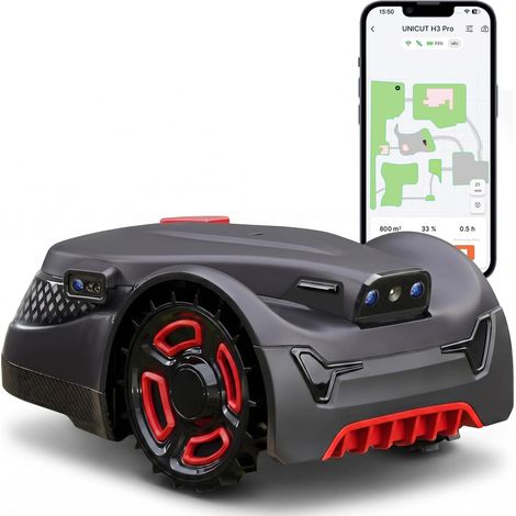 Robot Lawn Mower, Edge Cutter 1 cm up to 3 x 5.382 sq. ft Built-in Robotic Arm, Dual Front AI + Side RGB (1/5)