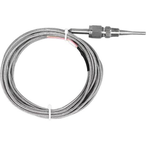Thermoelement-Sonde Typ K, 1/8 Zoll NPT, einstellbarer Temperatursensor aus Edelstahl mit 3 Meter Kabel