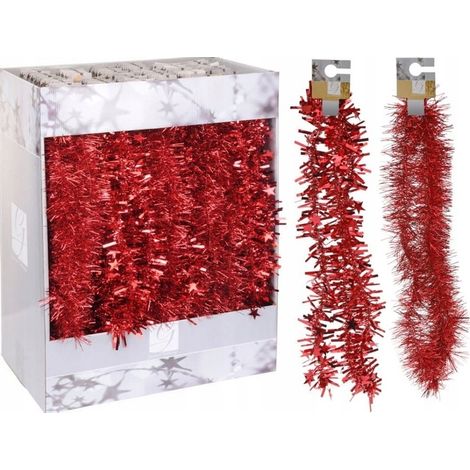 Guirlande de sapin de Noël rouge décorative, 180 cm, 1 pièce (1/4)