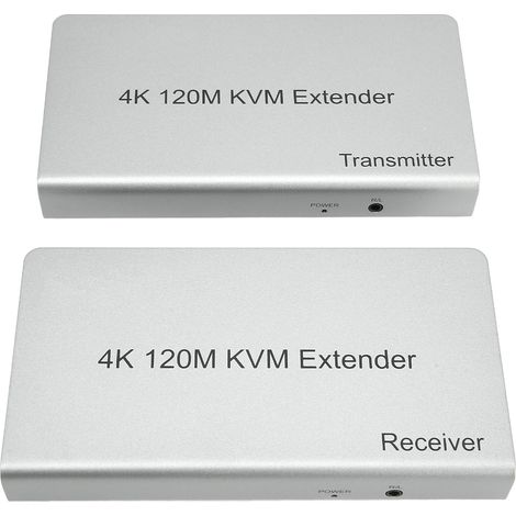 Extendeur KVM 120 m, 4K 60 Hz, clavier et souris à distance, contrôle USB, interface multimédia HD pour PC et TV, 100-240 V (1/5)