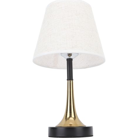 Lampe de chevet USB LED à 3 températures de couleur et intensité variable, abat-jour en lin gris, télécommande, minuterie, 3 W (1/5)