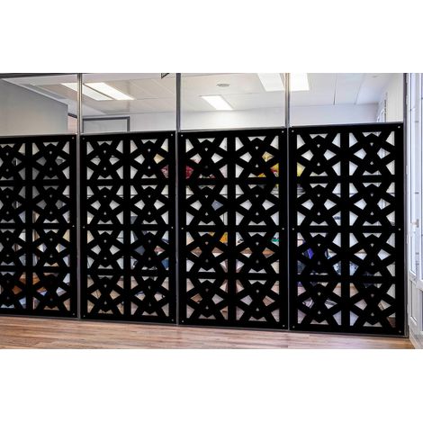 RAILING - Panneau ajouré en PVC - Brise-soleil - Couleur : noir - Dimension : 47x94 cm