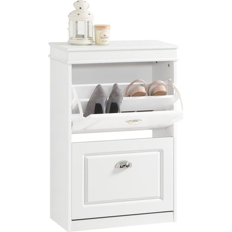 Sobuy – Meuble à chaussures 2 abattants en MDF blanc – Dimensions L54 x P24 x H83 cm – Capacité 50kg – FSR78W