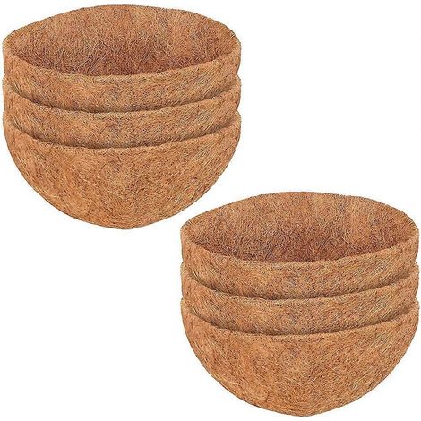 6 pièces rond Coconut Liner Natural Coconut Fiber panier Coconut remplacement Liner pour suspendu Baskets Planters (1/5)