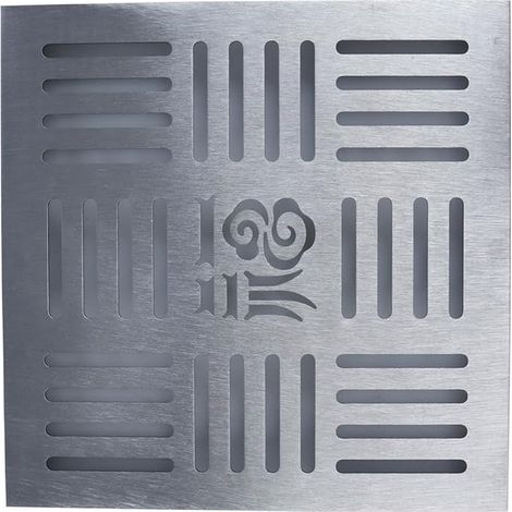 Stainless Steel Drainage Grate Cover Outdoor Channel Square Siphon 200x200x20x2mm with Frame for Sidewalk Yard Patio Commercial (1/3)