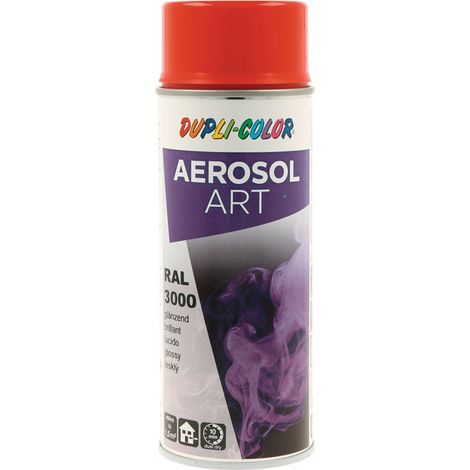 Pintura en spray de color AEROSOL Art rojo fuego brillante RAL 3000 Bote de spray de 400 ml (Por 6)