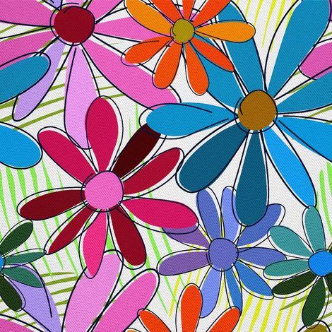 Tela decorativa para exteriores Oxford - motivo de flores coloridas 2 I DX394 (1/5)