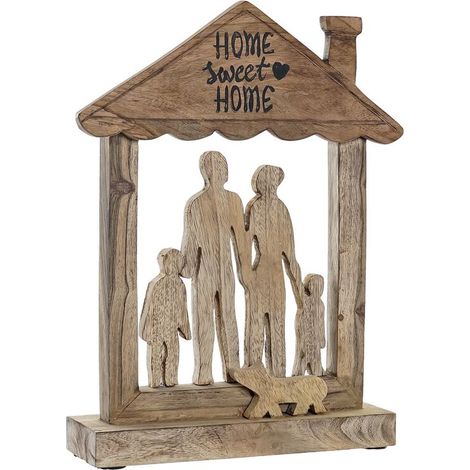 Deko-Figur DKD Home Decor Braun Mango-Holz Moderne Familie (30 x 8 x 39 cm)