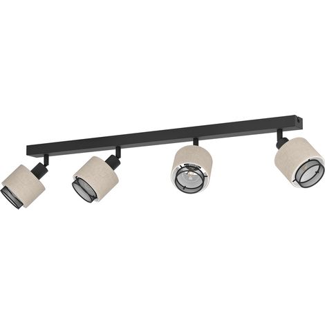 Lampe de plafond Japandi Rosley 4L - noir avec crème - 43659