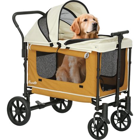 Chariot chien chat pliable jusqu’à 30 kg 110x65x102, solution pratique (1/5)