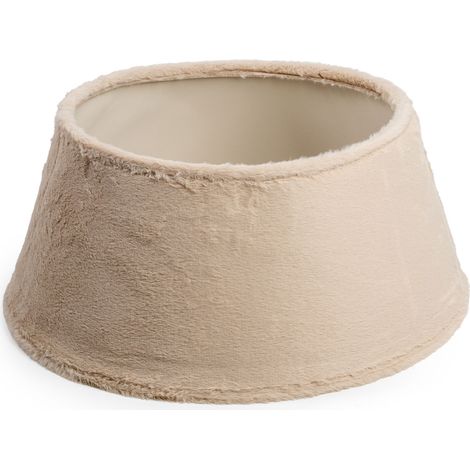 Weihnachtsbaumrock 56 x 25 cm aus Plüsch Stoff - beige - Christbaumständer Kragen Deko Samt Abdeckung